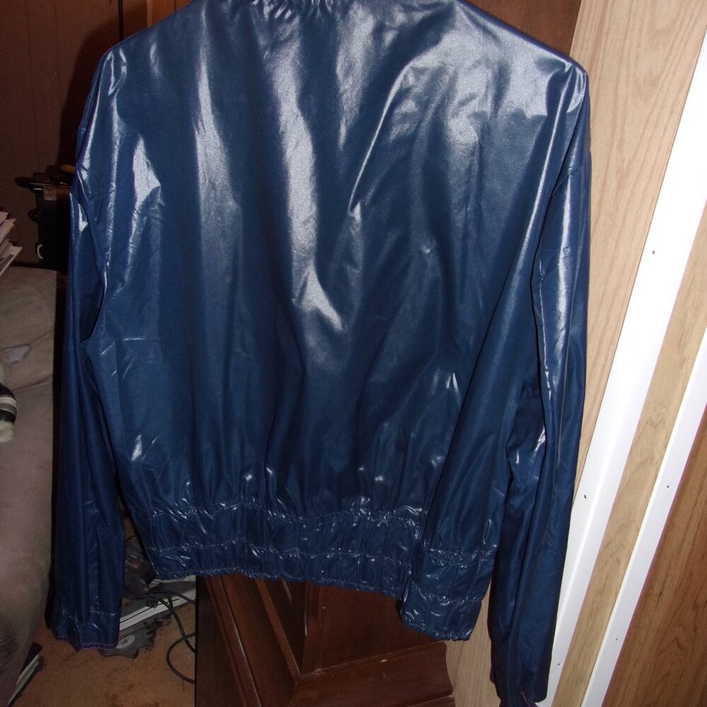 1970's Navy Blue Men's Nylon Cire Jacket/Rain Jacket - Picture 2 of 5